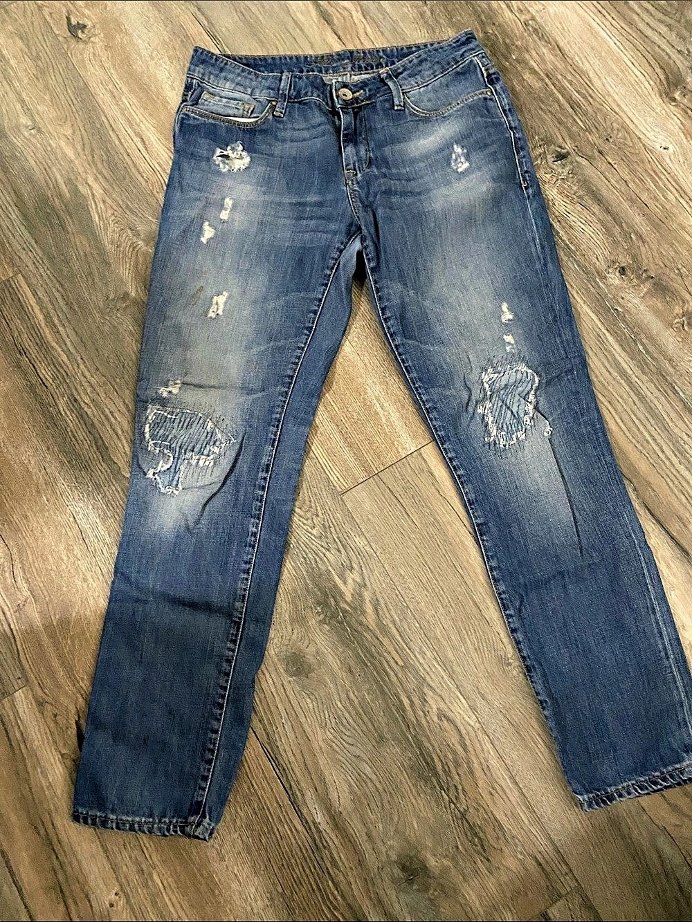 Mavi Distressed Skinny Jeans in Blue